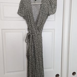 Green wrap dress